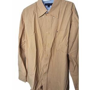 Tommy Hilfiger Men's Yellow Check Dress Shirt Large